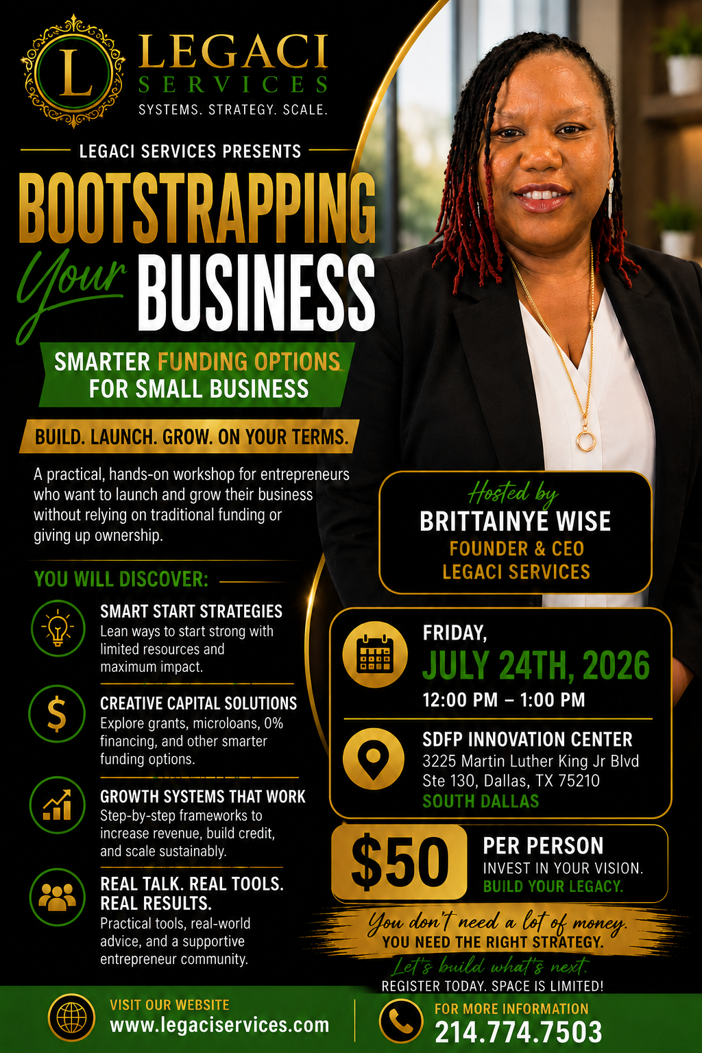Creative Funding training flyer